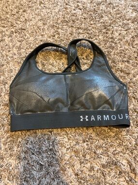 Under Armour Metallic Black Racerback Sports Bra